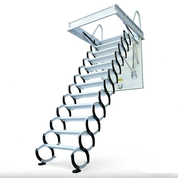 Ceiling Attic Ladder, 3733in Opening Size Attic Stairs Pull Down Kit, Telescopic Extension Ladder for Residential Attic Use