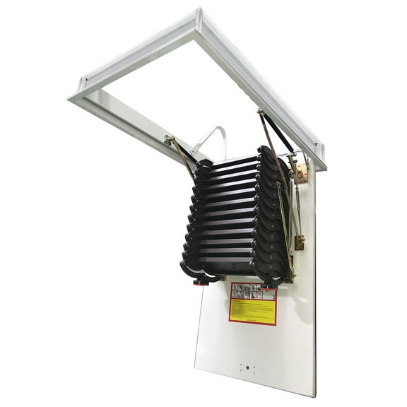 Ceiling Attic Ladder Folding Loft Extension Stairs Chocolate Carbon Steel 9.8ft Height 12 Steps Opening Size 31.5x35.4in