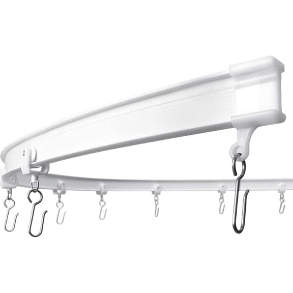 Ceiling Curtain Track,10ft Curved Curtain Rail,Room Divider Ceiling Track,for Curtains Rail Ceiling Wall Mount for L Shape U Shape Bay Windows,White RV Curtain Track,for Living room/Bedroom/Shower