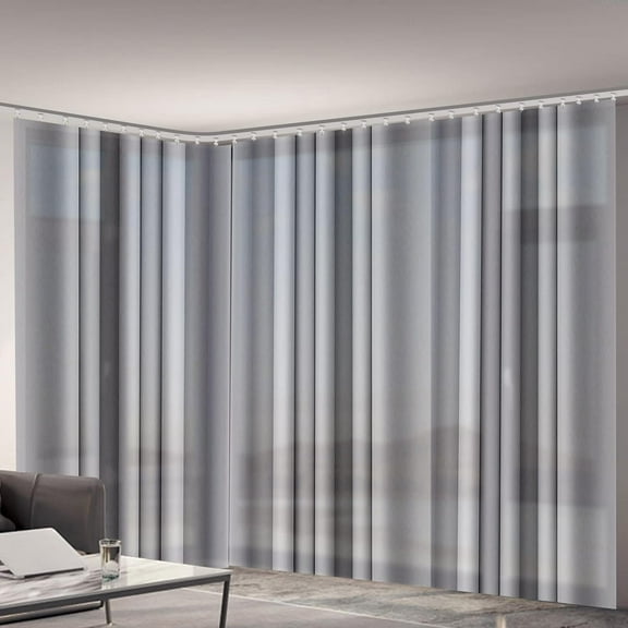 Ceiling Curtain Track, 9-12 ft Aluminum Bendable Curtain Rail System with Hooks, Corner Connectors for Room Divider RV Curtain Hospital Bedroom (White)