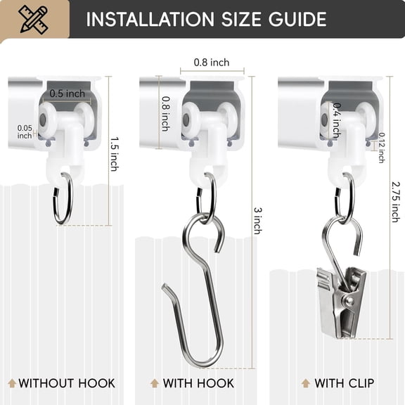 Ceiling Curtain Track, Curtain Track Built-In Mute Bar,Ceiling/Wall Mount Heavy Duty Rail Set with Roller Hooks and Clips Room Divider for RV Living Room Bedroom Shower, 6ft-9ft, White