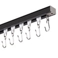thumbnail image 1 of Ceiling Curtain Track Room Divider Curtain Rods Set with Hooks,3FT-12FT Adjustable Length Curtain Track,Black, 1 of 9