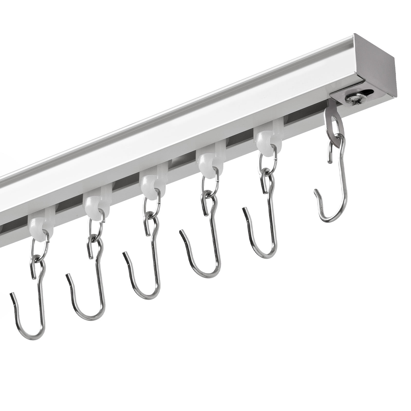 Ceiling Curtain Track Room Divider Curtain Rods Set with Hooks,3FT-12FT