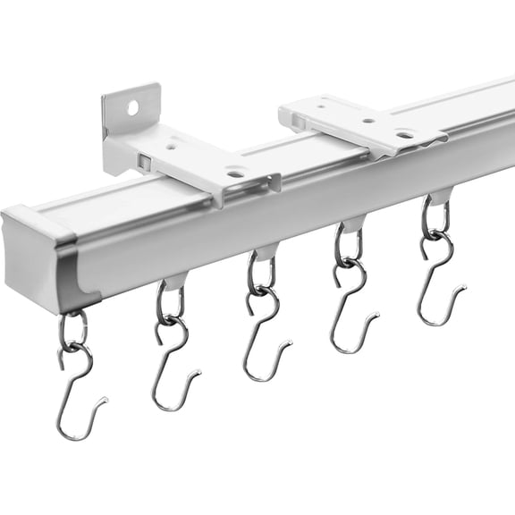 Ceiling Curtain Track Set, Room Divider Ceiling/Wall Mount Track for Living Room Bathroom, White (3ft - 6ft)