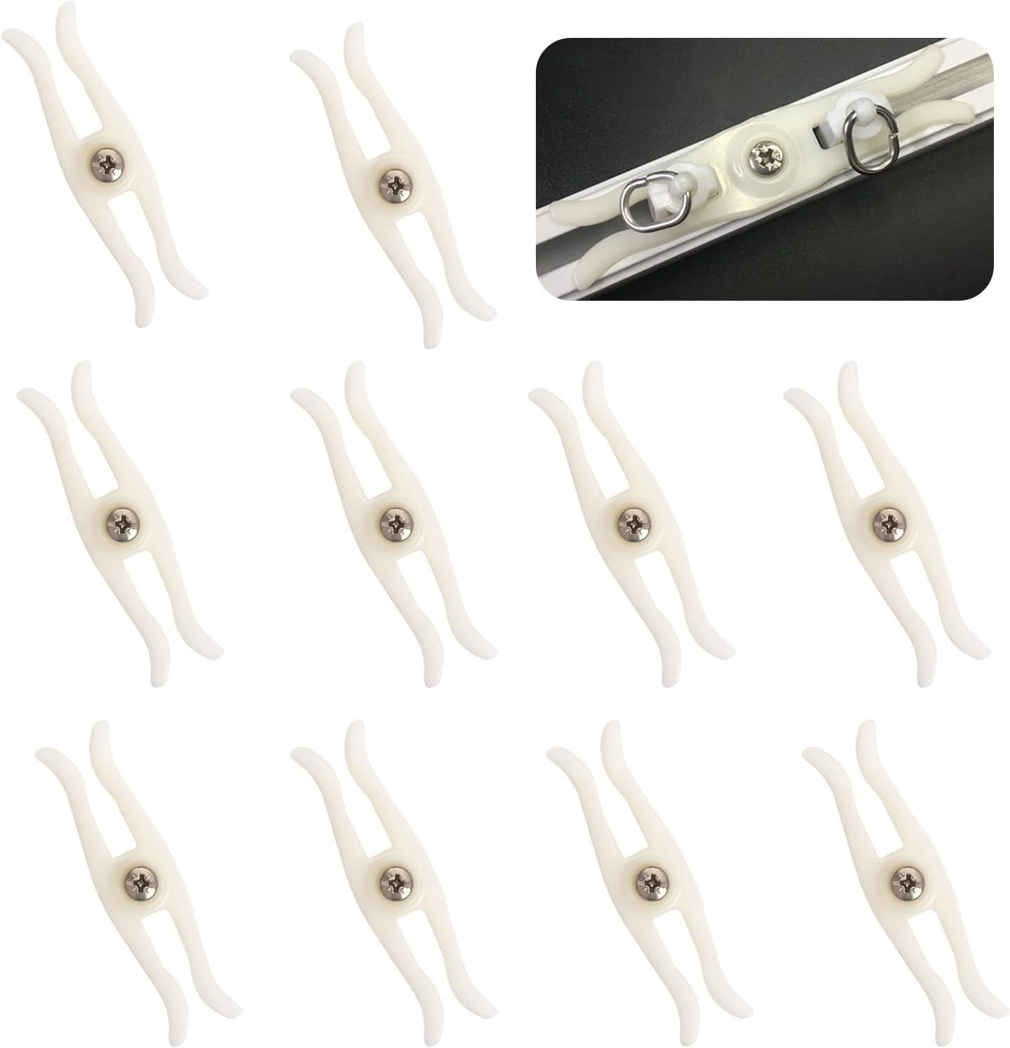 Ceiling Curtain Track Stopper, 10PCS Plastic Ceiling Wall Mount Curtain