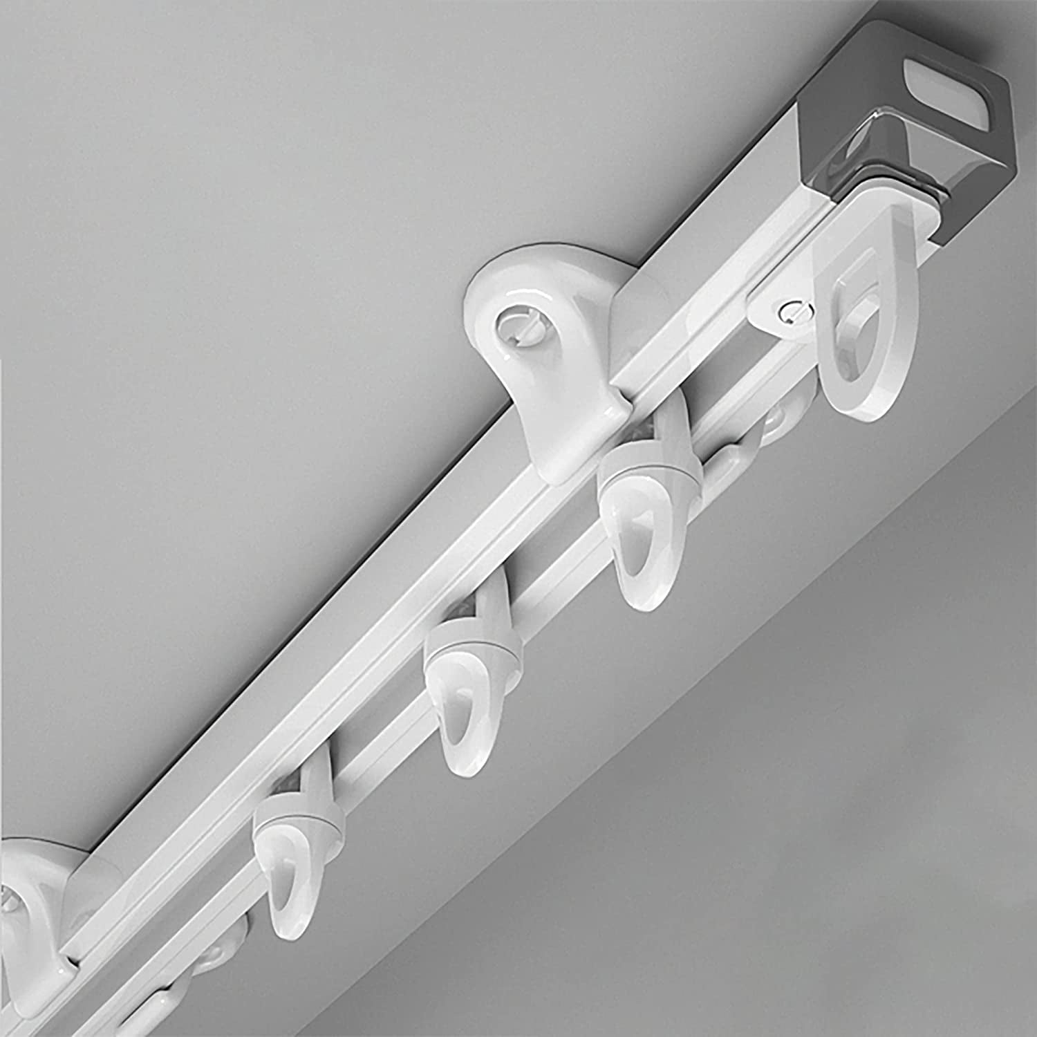 Ceiling Curtain Track, Telescopic Ceiling Mount Curtain Track System ...