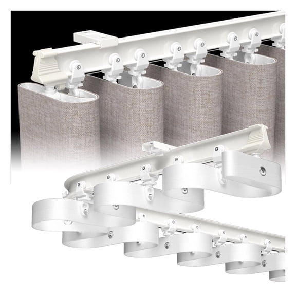 Ceiling Curtain Track,Wall Or Ceiling Mount Aluminum Curtain Rails, Room Divider Curtain Rod for Picture Windows, Living Room, Bathroom