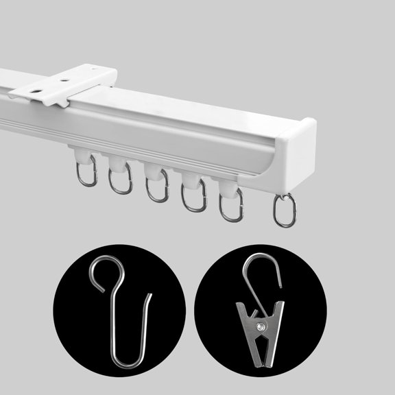 Ceiling Curtain Track White 18ft - 21ft Heavy Duty Room Divider Sliding Rail System