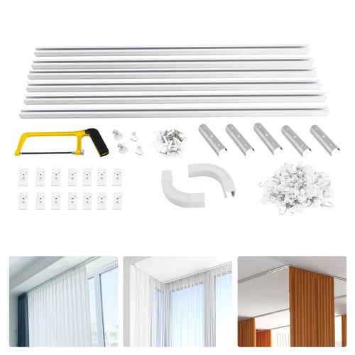 Ceiling Curtain Track Window Rod Rail System Room Divider Numerous Hooks Privacy