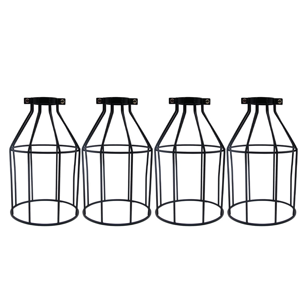 Ceiling Decor Birdcage Lampshade Ceiling Fan Retro Decor Wall Sconce Chic Wrought Iron Black 19X12CM 4 Pcs