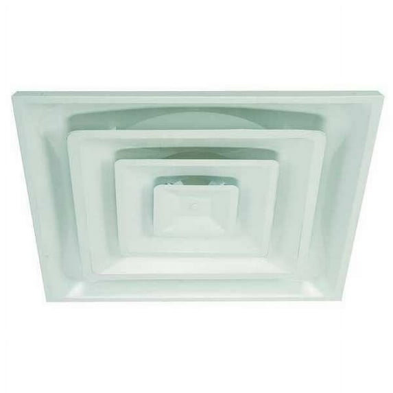 Manufacturer Varies Ceiling Diffuser, Square, 8 in, White, Steel 4MJV3