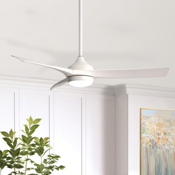 Sofucor 52 Inch Ceiling Fans with Lights Remote Control, Low Profile White Ceiling Fan with Light 6-Speed 3 CCT Dimmable 3-Timer 3 ABS Blade
