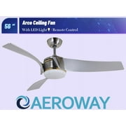 Ceiling Fan 56 in. Indoor with DC Motor and LED Light Kit Silver - Brushed Nickel Vento ARCO