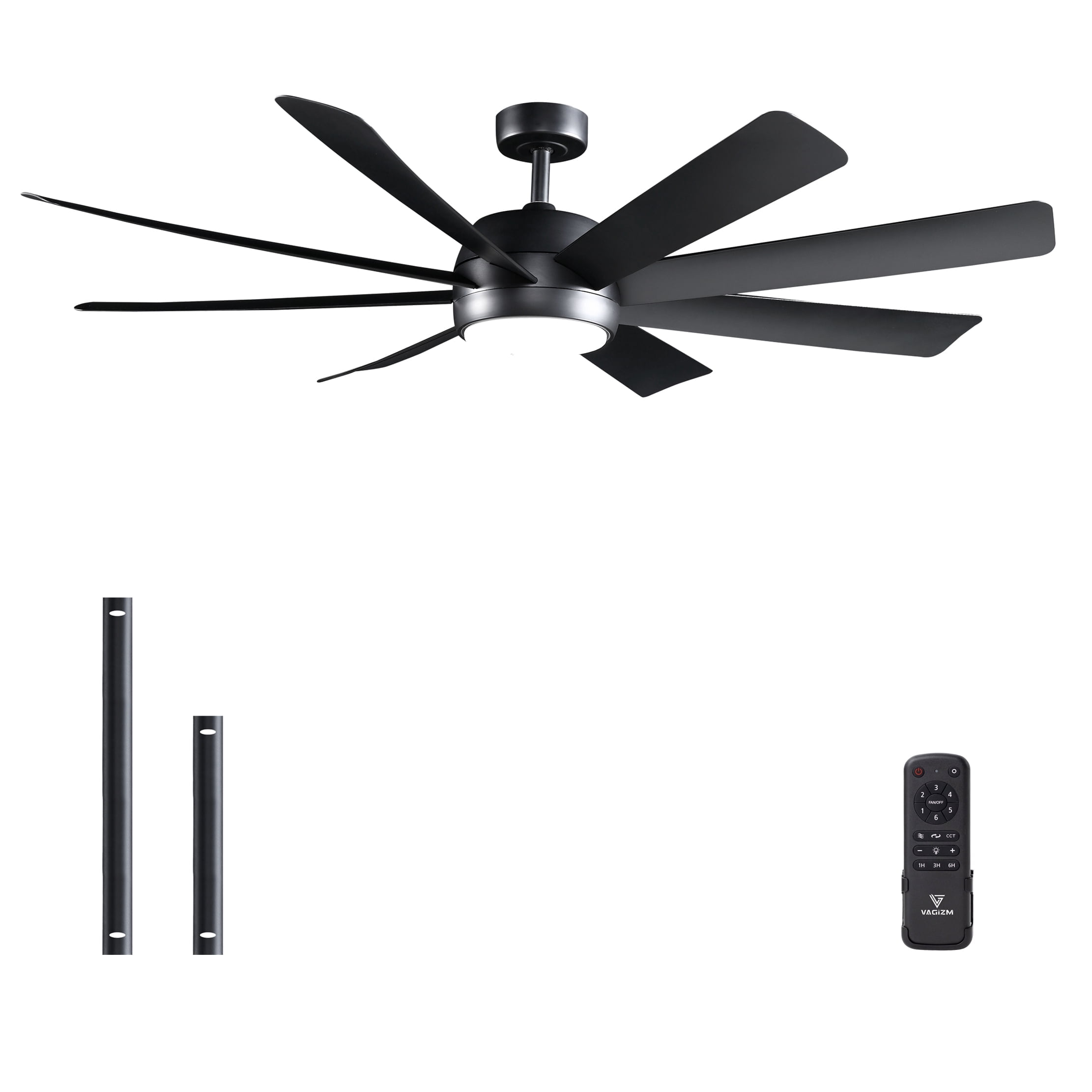 Ceiling Fan 60'' With Light Industrial Remote Control Fans Downrod