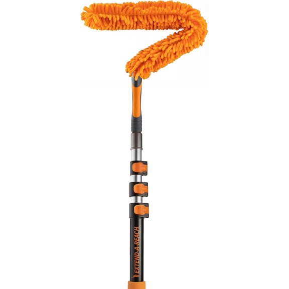 Ceiling Fan Blade Duster Cleaner with 4-14 ft Extension Pole (20ft Reach) // Flexible Fan Cleaner for Ceiling Fans // Microfiber Ceiling Fan Brush Cleaner with Pole // Best Ceiling Fan Cleaning Tool