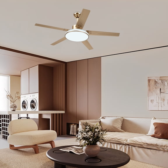 Ceiling Fan, Ceiling Fan with Remote Control, Flush Mount Ceiling Fan For The Living Room, Dining Room, Hotel