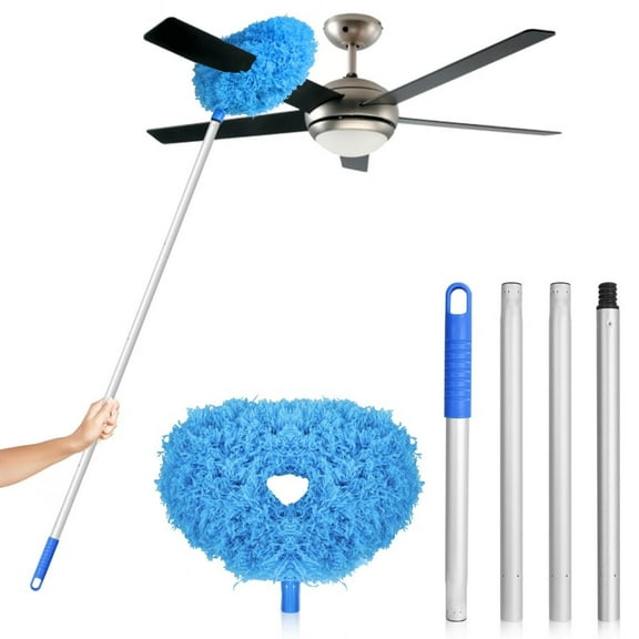 Ceiling Fan Cleaner Duster High Ceiling Extended Fan Blade Cleaner from 13 to 47 Inch Reusable Microfiber Ceiling Fan Duster with Extension Handle for Furniture Bookshelves Wall Door