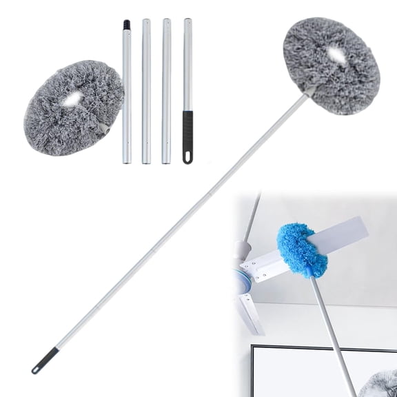 Ceiling Fan Cleaner Duster, Reusable Ceiling Fan Cleaner Duster with Extension Pole, Removable Dusters for Cleaning Walls Bookshelves Door Window Top
