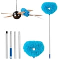 thumbnail image 1 of Ceiling Fan Cleaner Duster Reusable Microfiber Ceiling Fan Blade Cleaner Removable Duster with Extension Pole Adjusts 13 to 49.7 Inch for Cleaning Walls Bookshelves Furniture Door Window Top (Blue), 1 of 4