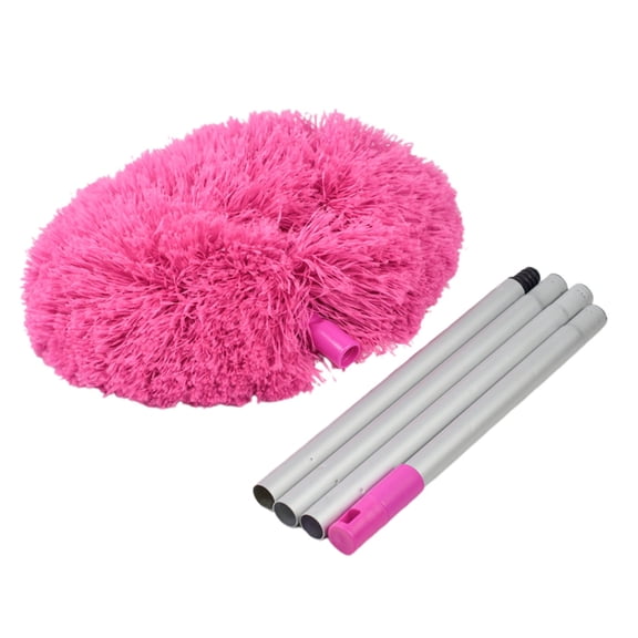 Ceiling Fan Cleaner Duster,Reusable Microfiber Ceiling Fan Blade Cleaner Removable Duster with Extension Pole,Adjusts 13 to 55 Inch for Cleaning Walls Bookshelves Furniture Door Window Top(Pink)