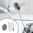 thumbnail image 1 of Ceiling Fan Cleaner Duster Reusable Microfiber Ceiling Fan Blade Cleaner Removable Duster with Extension Pole Adjusts 13 to 67 Inch for Cleaning Walls helves Furniture Door Window Top (Gray), 1 of 8