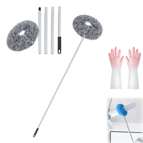 Ceiling Fan Cleaner Duster, Reusable Microfiber Duster with Extension Pole, Removable Dusters for Electric Fans Air Conditioning, Home Car Vents, Curtain