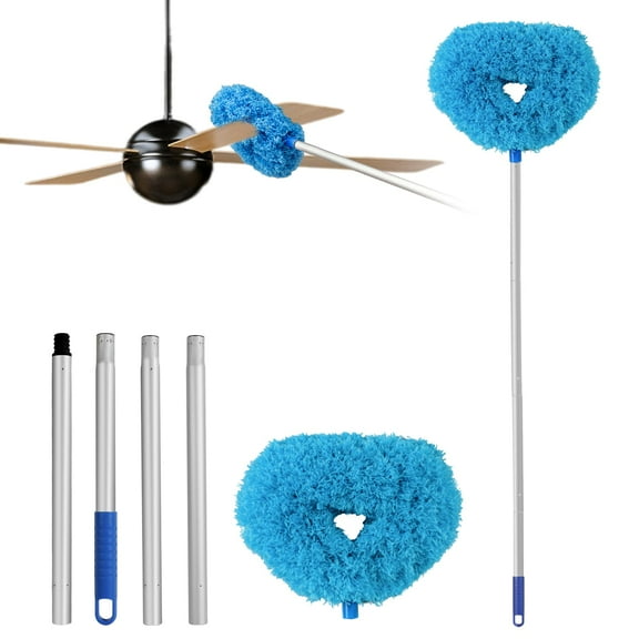 Ceiling Fan Cleaner Duster Reusable,Microfiber,Removable,with Extension Pole,Adjusts 13 to 67 Inch,for Cleaning Walls Bookshelves Furniture Door Window Top