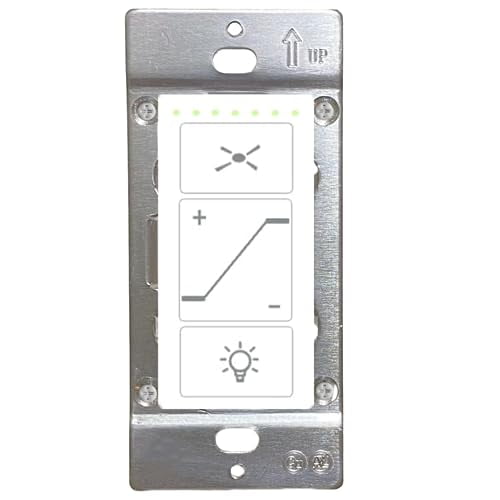 Ceiling Fan Control & Dimmer Wall Switch, 2 in 1 Light and Ceilig Fan Combination Light Switch,Single Pole,No Wi-Fi Capability, Neutral Wire Needed.$$Tools & Hardware Other