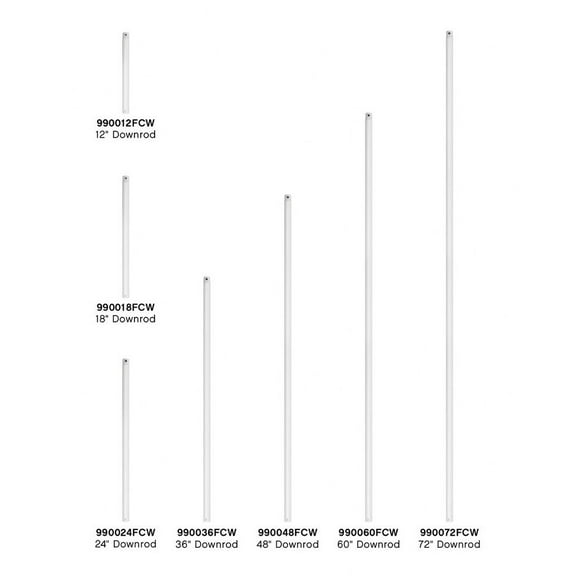 990048FCW-Hinkley Lighting-Accessory - Ceiling Fan Down-rod-48 Inch Down Rod Length-Chalk White Finish
