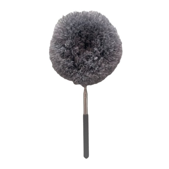 Ceiling Fan Duster with Extendable Pole Electrostatic Microfiber Head for High Reach Cleaning of Fans Blinds Furniture and Hard to Reach Areas 30 Inch Gray