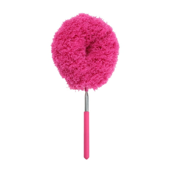 Ceiling Fan Duster with Extendable Pole Electrostatic Microfiber Head for High Reach Cleaning of Fans Blinds Furniture and Hard to Reach Areas 30 Inch Rose Red