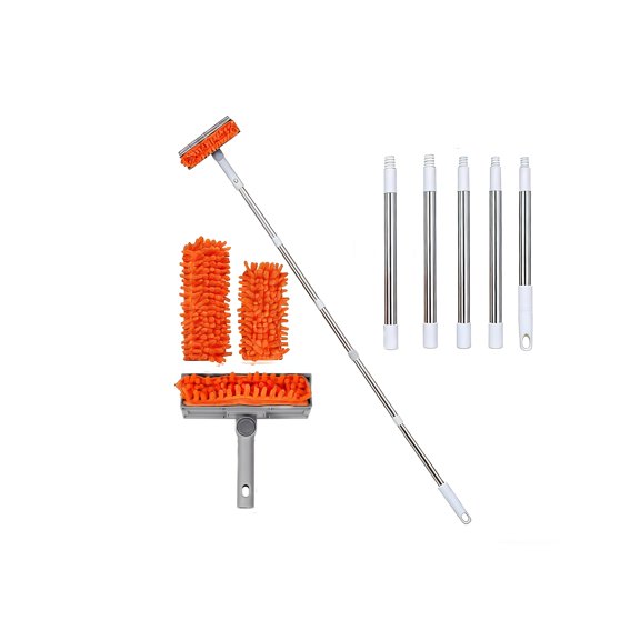 Ceiling Fan Duster with 63 Inch Extendable Handle, Reusable Microfiber Cleaner Tool