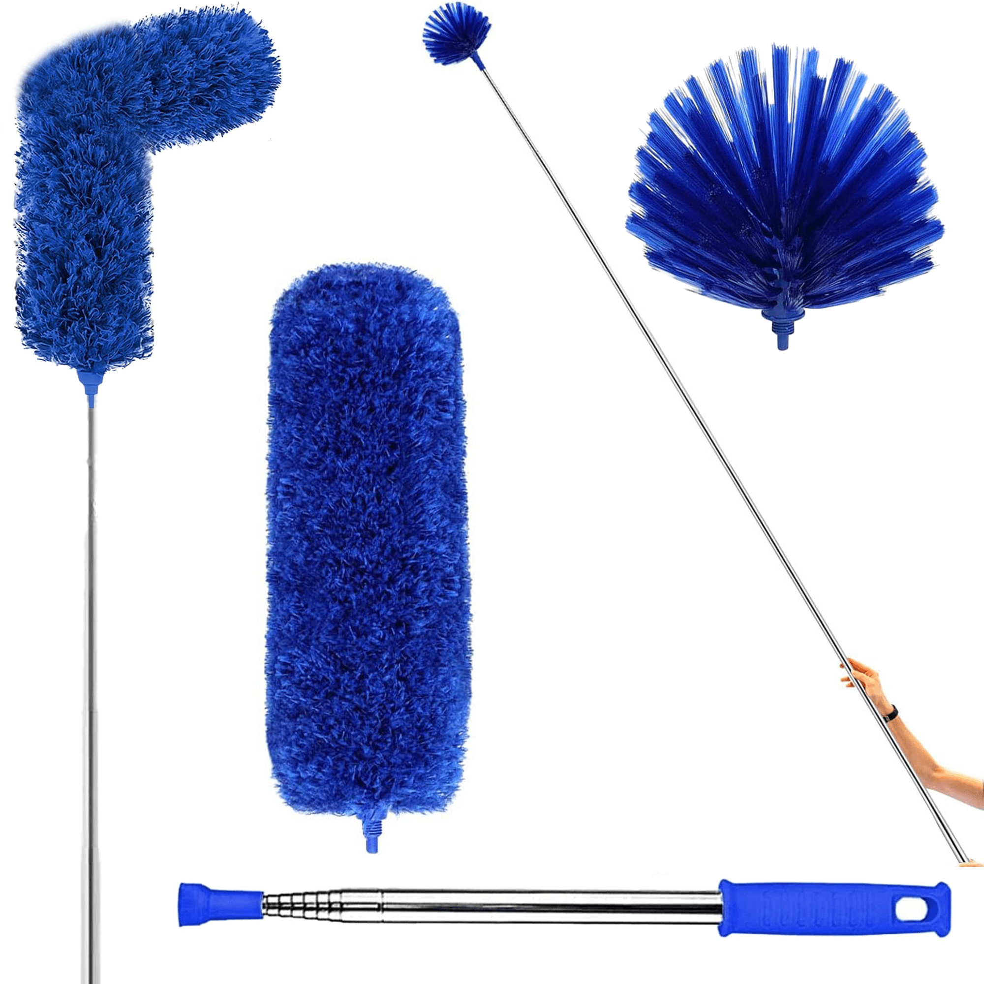 Lomida Microfiber Duster With Extension Pole(Stainless Steel), Extra Long 100 Inches, With Bendable Head, Extendable Duster For Cleaning High Ceiling - View #6