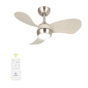 Ceiling Fan with Light for Bedroom 30 Inch Small Quiet Ceiling Fan with Remote Control - 6 Speeds and 3CCT - DC Motor Reversible - Indoor Outdoor Use - 3 Blades Gray