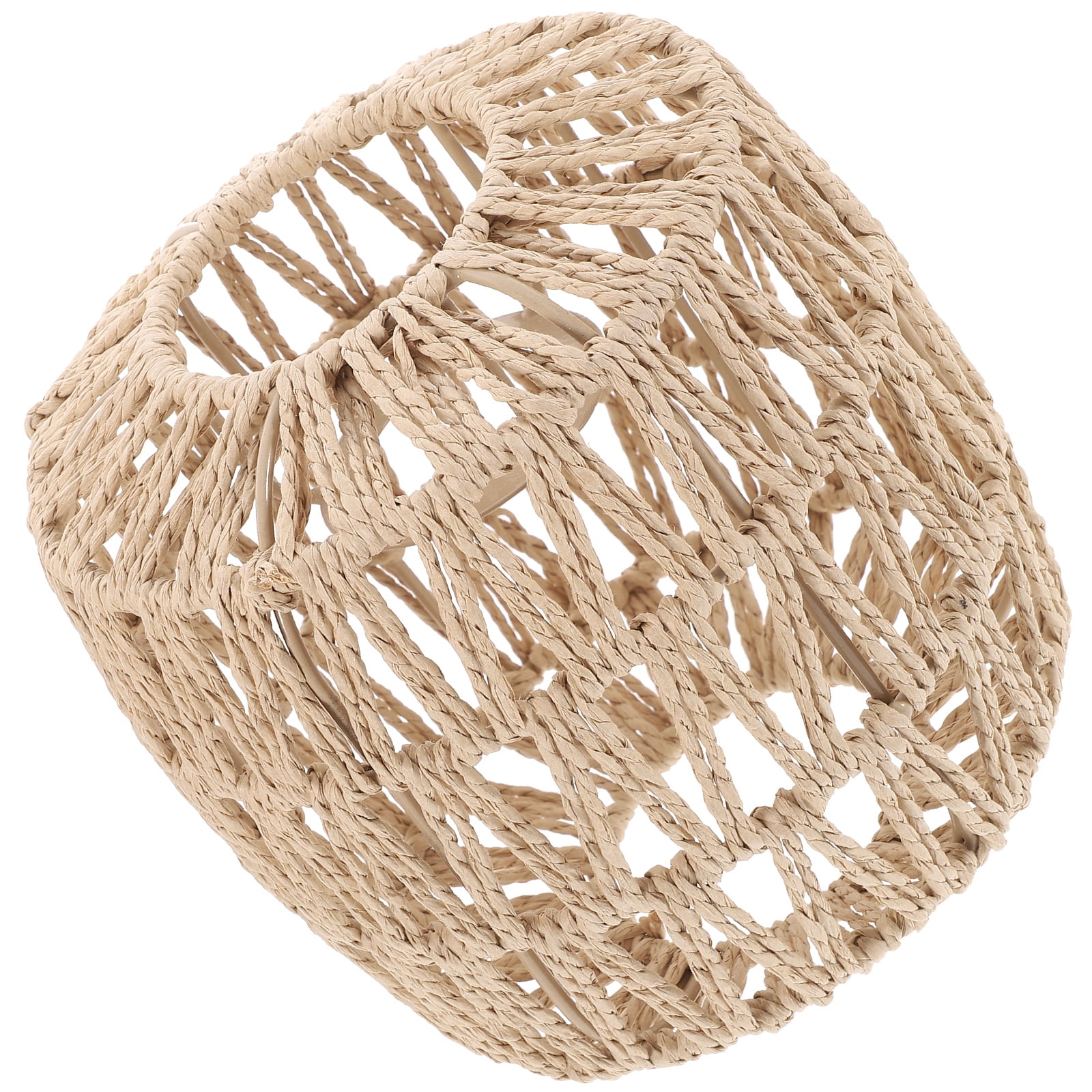 Ceiling Fan Light Paper Rope Lampshade Wall Cover Vintage Fans Rattan ...