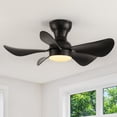 thumbnail image 1 of Ceiling Fan with Light and Remote, 30 Inch Indoor Outdoor Ceiling Fans with 5 Blades, 6-Speeds, 3 Colors for Farmhouse, Living Room, Dining Room (black color), 1 of 8