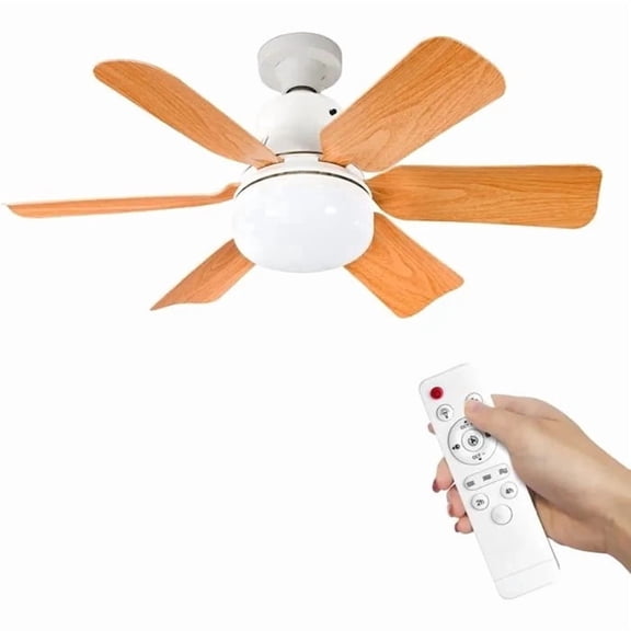 Ceiling Fans with Light,40W Socket Fan Light,6 Blades,3 Speeds,Quiet Operation,Ceiling Fan with Light for Living Room,Bedroom(Brown Wood Grain)