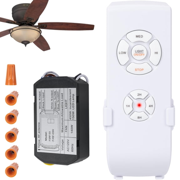 Ceiling Fan Light Remote Control Kit With Ultra-small Receiver - Speed Timer & Universal Compatibility For Ac Motor Hunter/honeywell/hampton Bay/other Fans