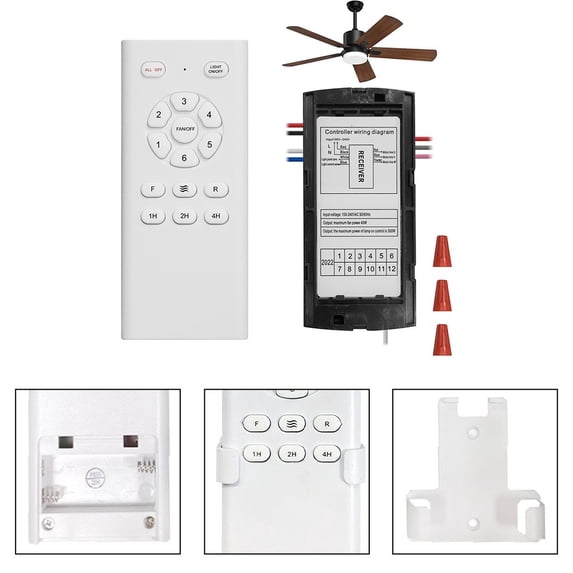 Ceiling Fan Light Remote Control Receiver Kit 6 Speed Dimmer DC Output ...