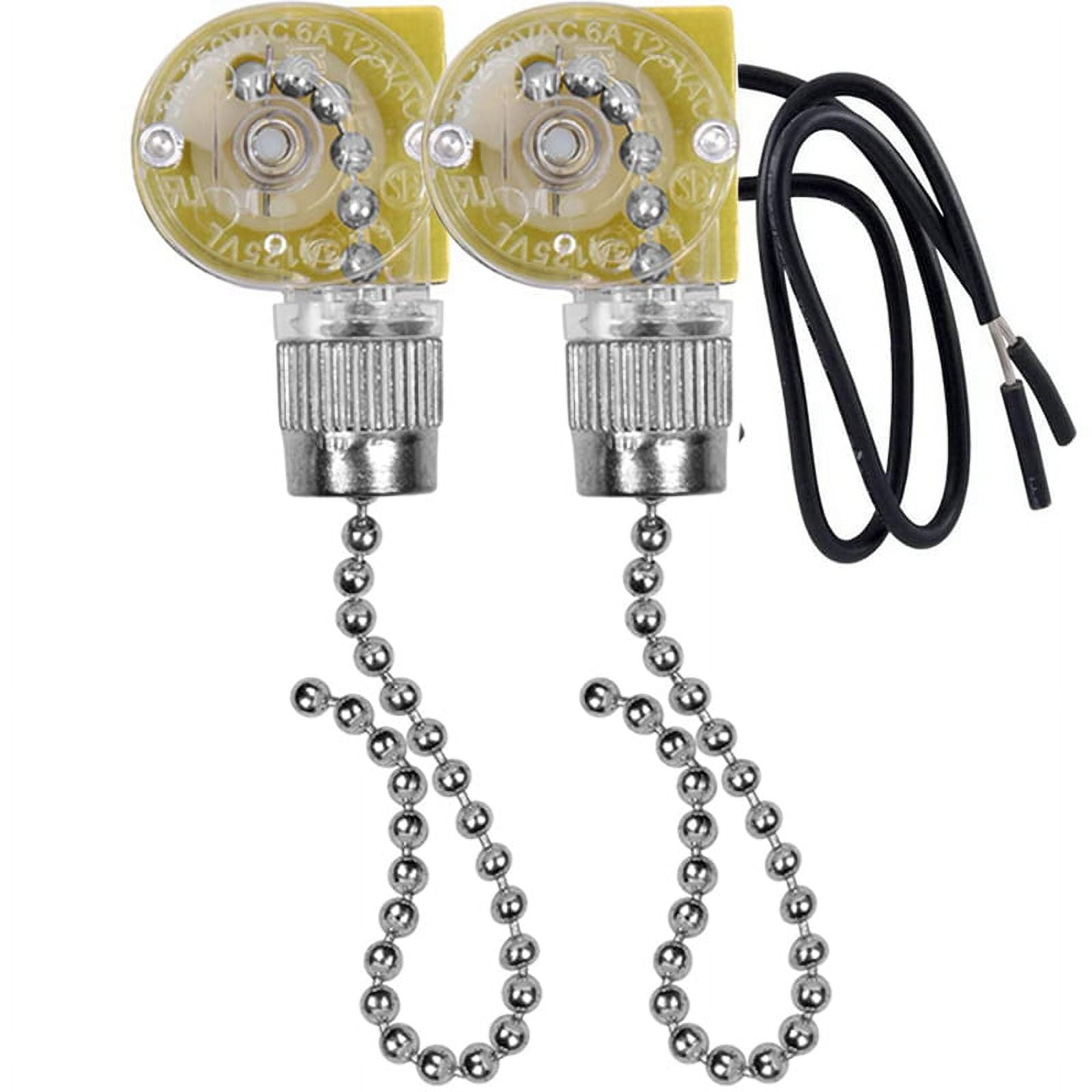 Ceiling Fan Light Switch Ear ZE-109 Light Switch 2Pcs Silver