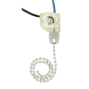 Ceiling Fan Light Switch Two-Wire Pull Chain, Pull Chain Switch Fan Light Switch Replacement Part, Two-Wire With Pull Cords for Fans, Lamps and Wall Lights - Pull Chain Control Replacement On-Off