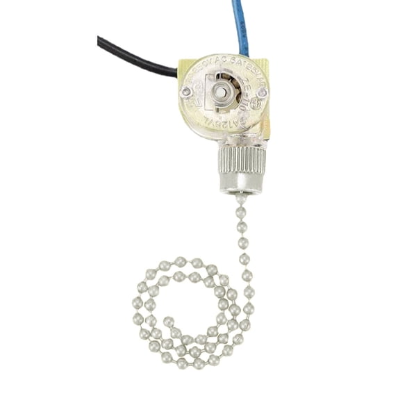 Ceiling Fan Light Switch Two-Wire Pull Chain, Pull Chain Switch Fan Light Switch Replacement Part, Two-Wire With Pull Cords for Fans, Lamps and Wall Lights - Pull Chain Control Replacement On-Off