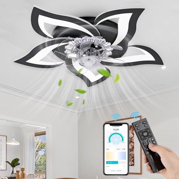 Ceiling Fan Light and Remote FIMEI Ceiling Light with Fan 3 Colors 6 Wind Levels