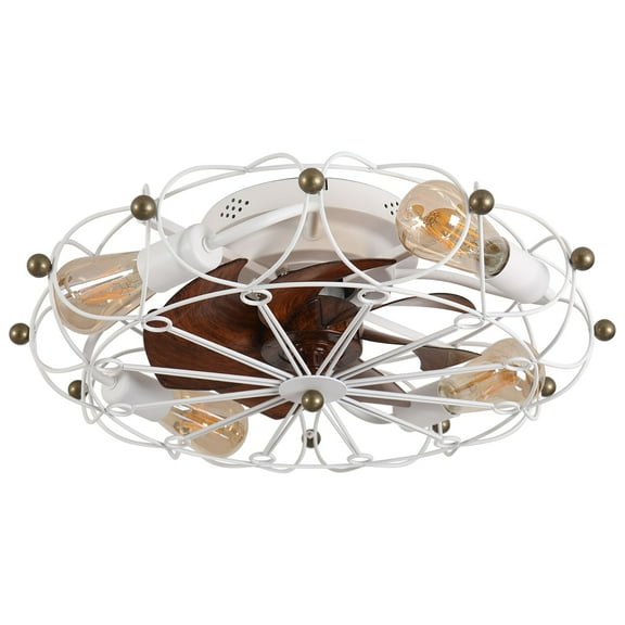 Ceiling Fan with Lights Remote Control Low Decibel 7 Blades 6 Speed Reversible Wind Direction Includes Bulbs Perfect for Home Bedroom Living Room Modern Design Whisper Quiet Operation (White)