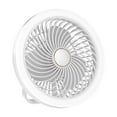 thumbnail image 1 of Ceiling Fan with Lights, USB Rechargeable Fan, Low Noise Portable Fan Light for Small Rooms, Energy Saving LED Light, Easy Installation, White and Blue Color, Compact Size 8.07 Inch Diameter, 1 of 8
