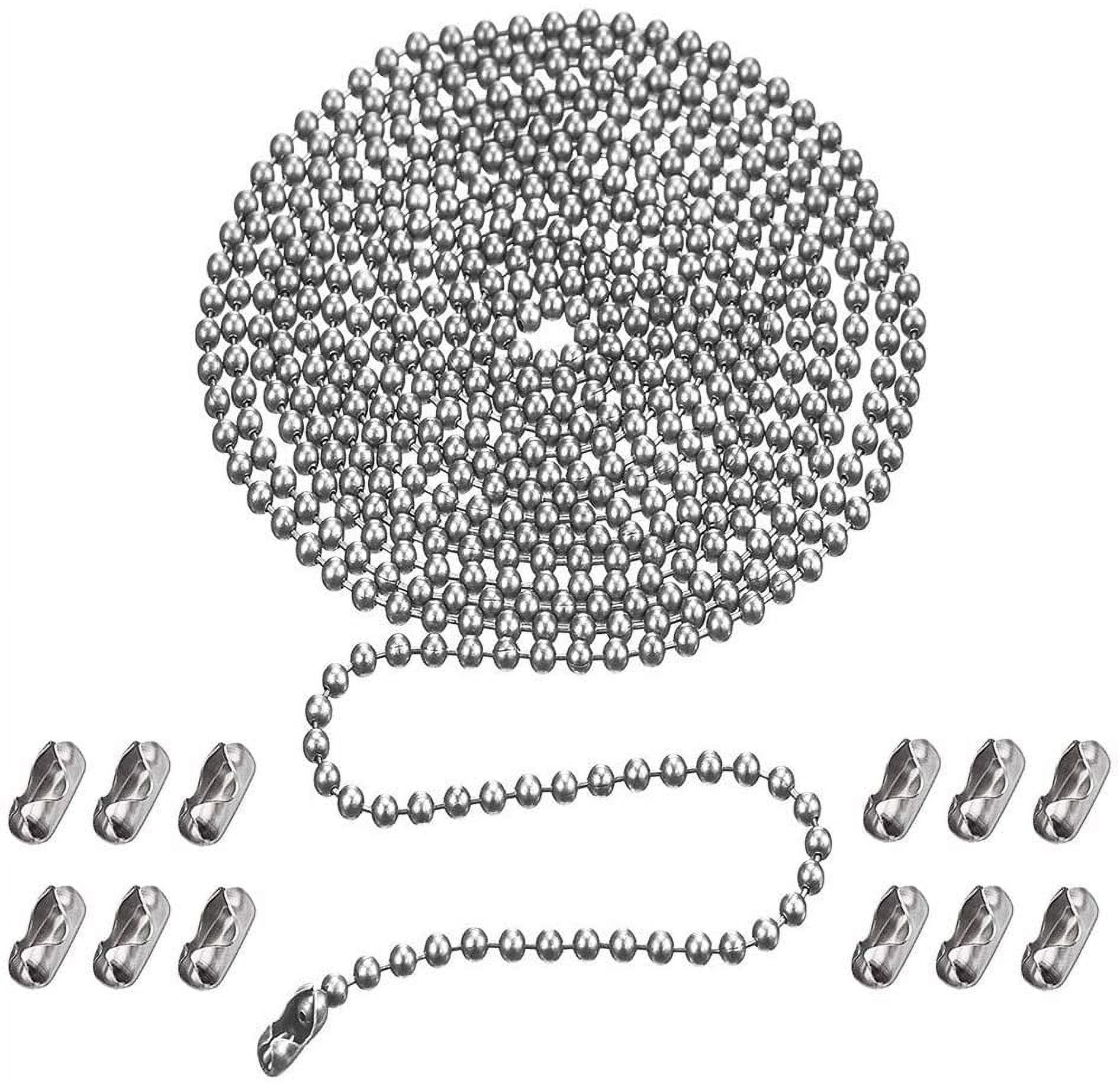 MECCANIXITY Pull Chain Extension - 118 Inch (300cm) Long, 0.12" Dia. Black Beaded Ball Chain With Connectors - View #6