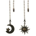 thumbnail image 1 of Ceiling Fan Pull Chain, 2 Pack 12.2" Decorative Moon and Sun Pendant Chain Extender Charm Extension, Bronze Tone, 1 of 6