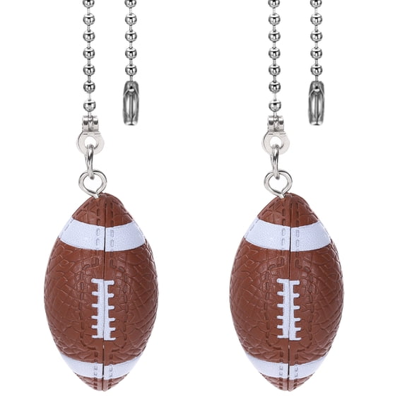 Ceiling Fan Pull Chain, 2 Pack 13" Decorative Basketball Pendant Chain Extender Charm Extension, Brown White
