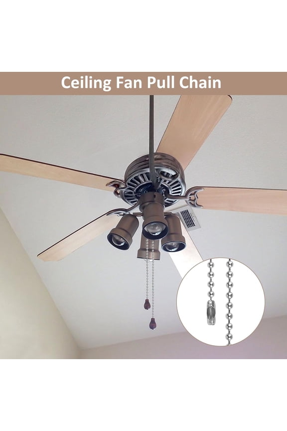 Ceiling Fan Pull Chain - 236in Steel Military Ball Bead Chain 3mm, Extra Long Rust-Proof Fan Pull Chain Extension With 30 Connectors, Adjustable Beaded Chain For Lights, Curtains, Tags