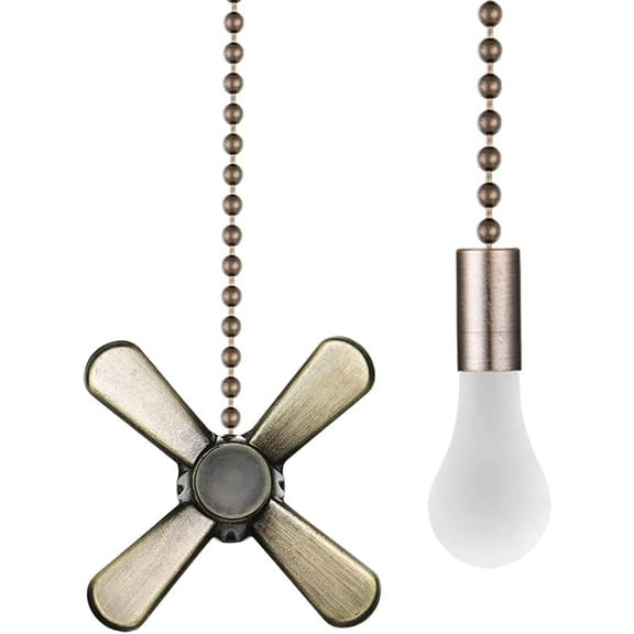 Sinvic Ceiling Fan Pull Chain Decorative Ornaments Extension 13.6 Inches - 2 Pcs Bronze for Fan & Ceiling Light/Lamp